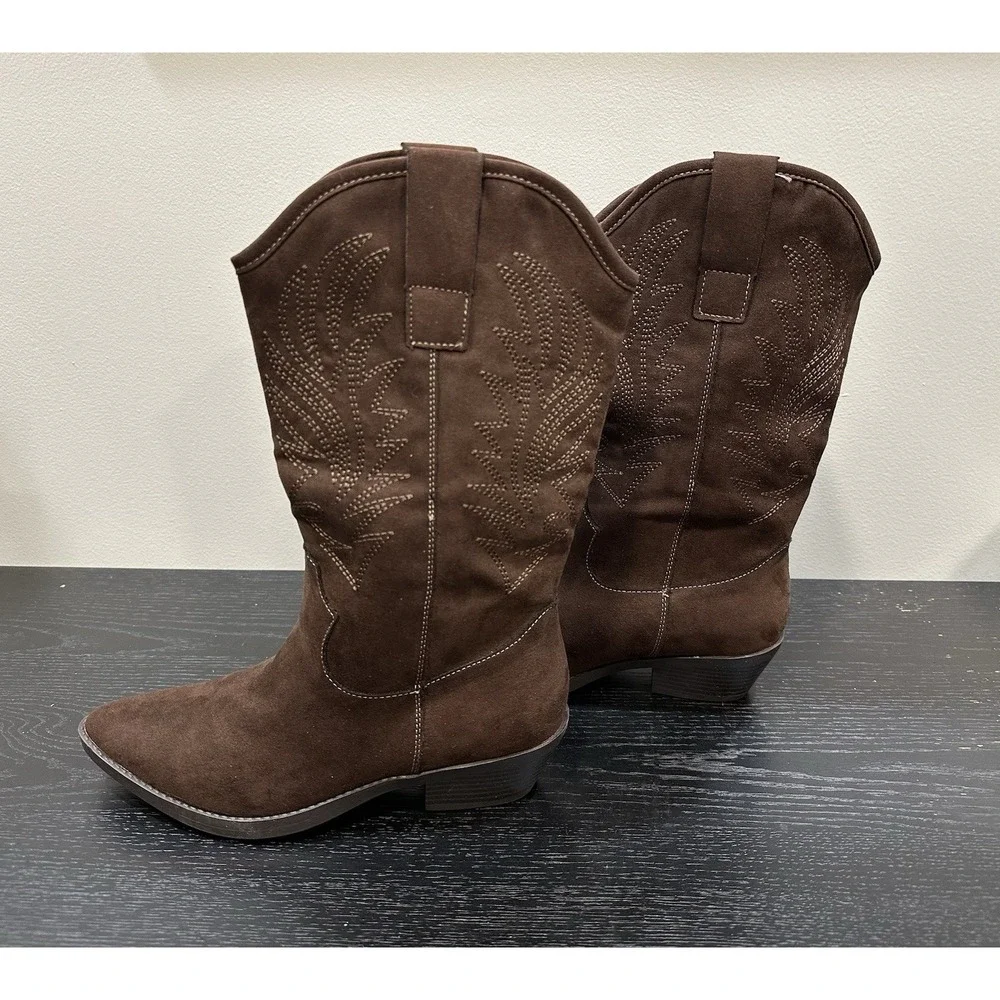 Style & Co Women's Mocha Brown Miyyaa Cowboy Comfort Soft Cowboy‎ Boots 7M NEW